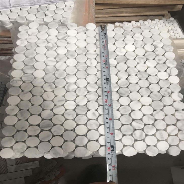 Teilsen Mosaig Marmor Gwyn Carrara