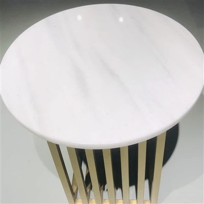 Bwrdd Crwn Marmor Gwyn