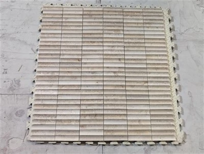 Patrwm Mosaig Rownd 3D Calchfaen Jura Beige